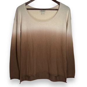 Lucky Brand Wool Blend‎ Ombré Sweater Fine Quality Brown Cream Women's Small